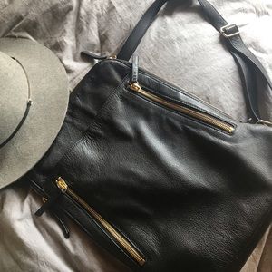 Large Black leather Margot back pack EUC